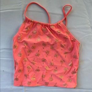 Old Navy Girls Orange Palm Tree Takini Top